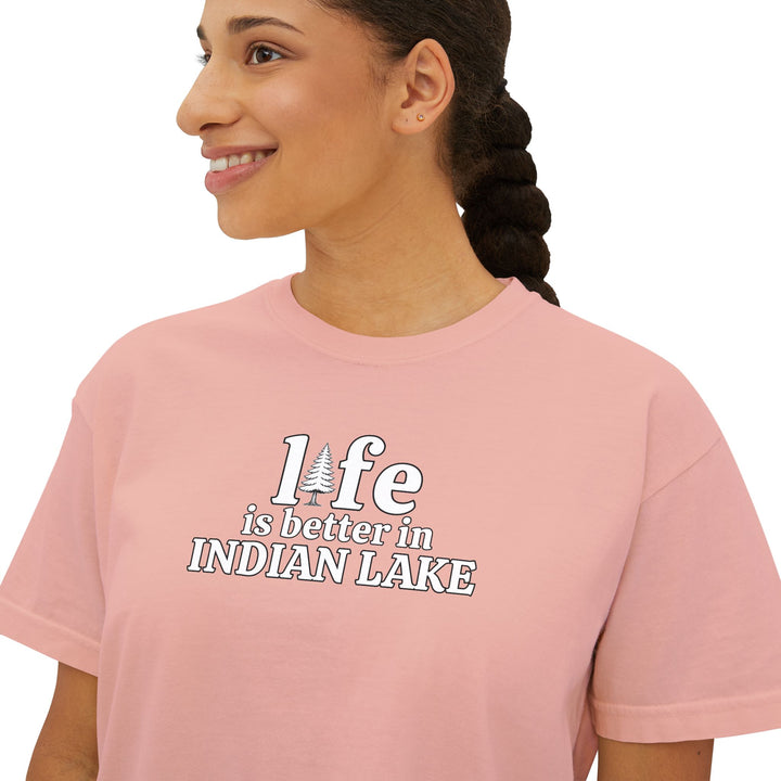 Life is Better in Indian Lake Ladies Boxy Tee