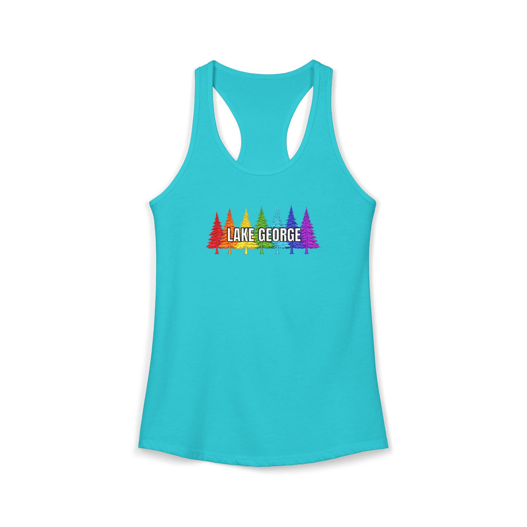 Lake George Rainbow Trees Racerback Tank