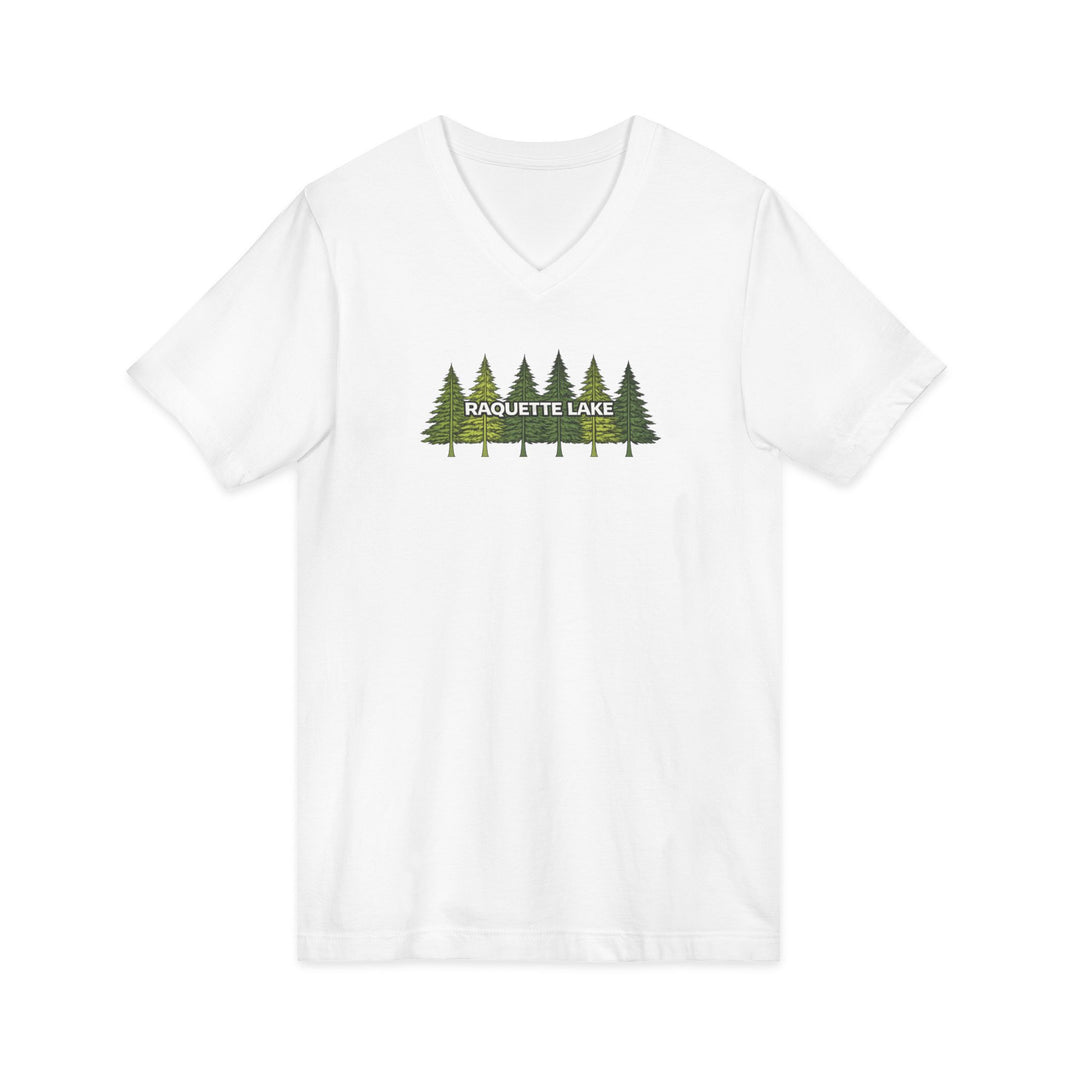 Raquette Lake Unisex V-Neck T-Shirt - Pine Tree