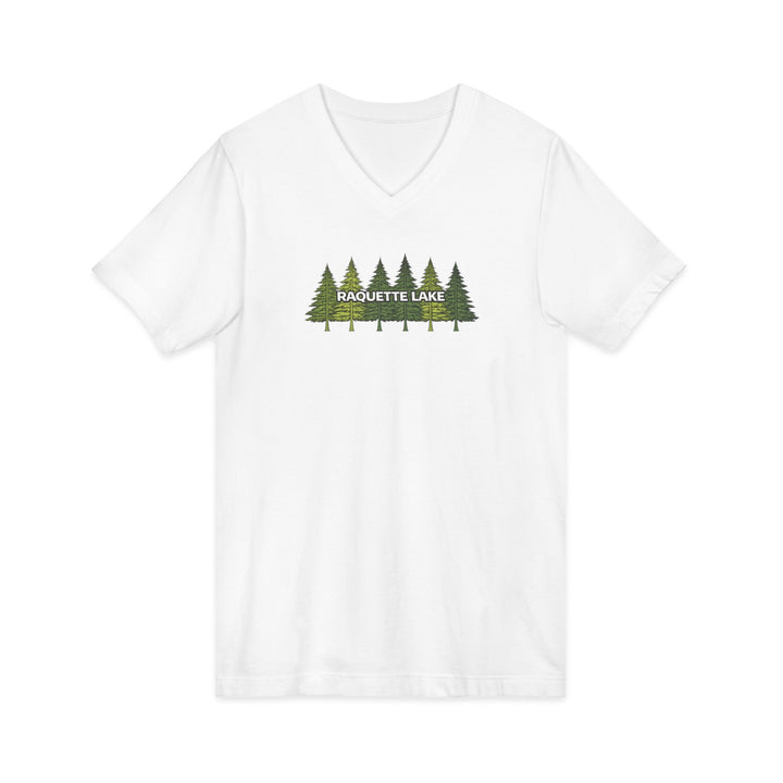 Raquette Lake Unisex V-Neck T-Shirt - Pine Tree