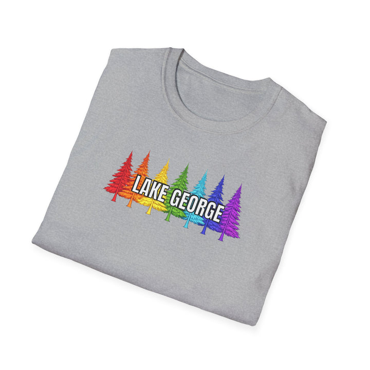 Lake George Unisex T-Shirt - Rainbow Trees