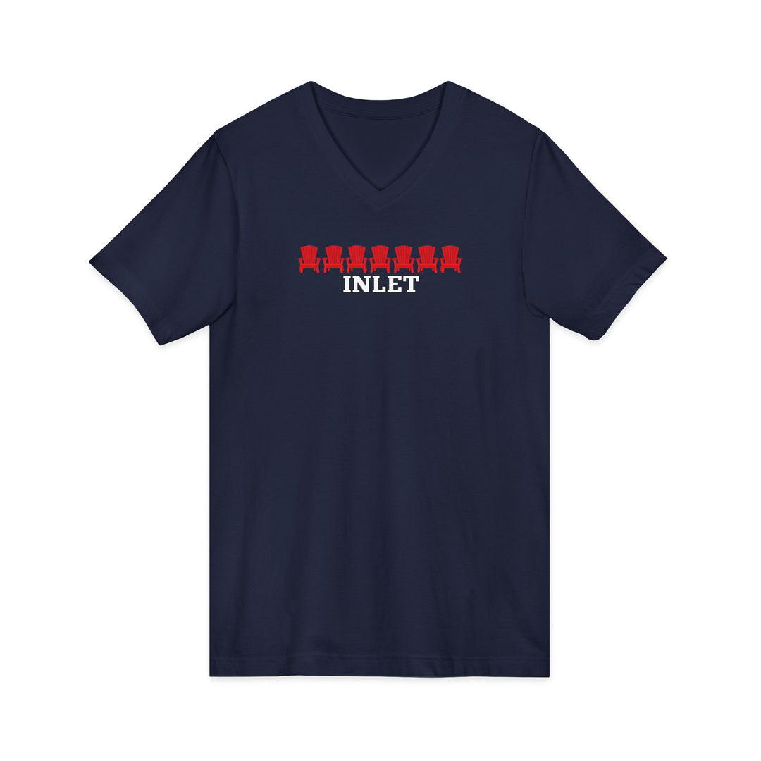 Inlet Unisex V-Neck T-Shirt - Red Chairs