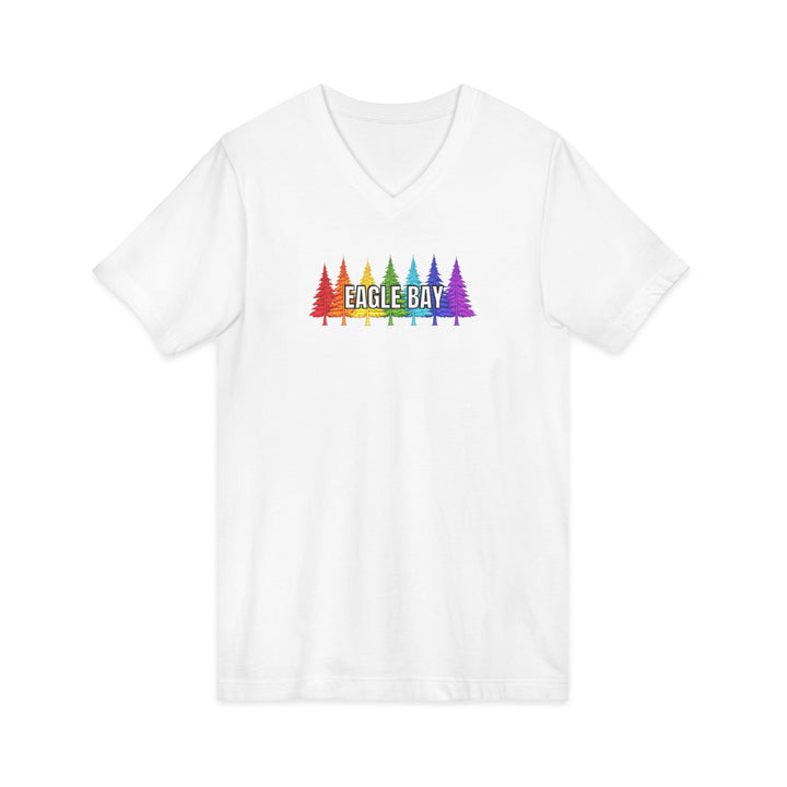 Eagle Bay Unisex V-Neck T-Shirt - Rainbow Trees