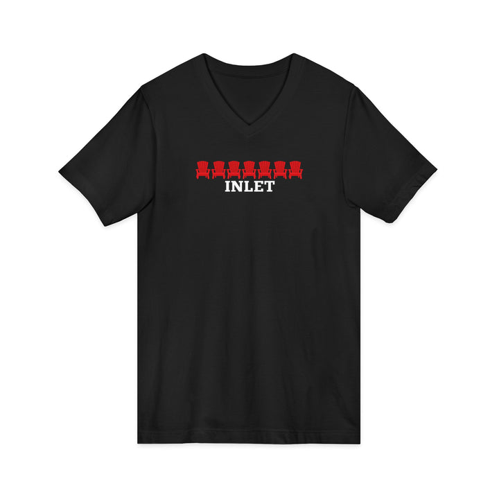 Inlet Unisex V-Neck T-Shirt - Red Chairs
