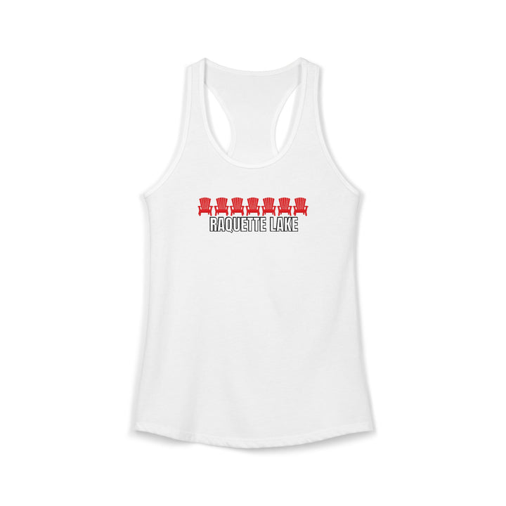 Raquette Lake Ladies Racerback - Red Chairs