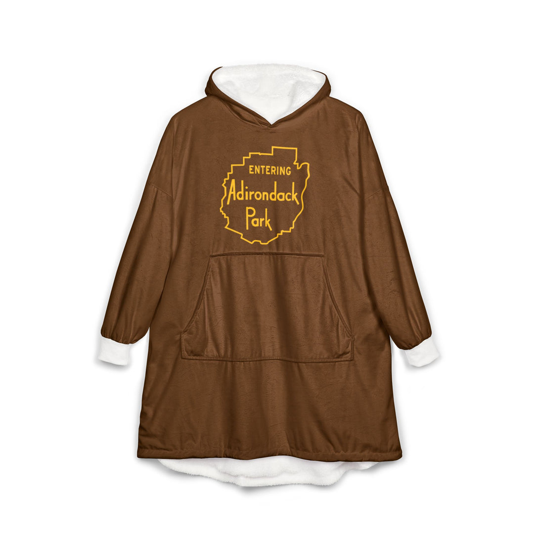 Entering Adirondack Park Hooded Blanket