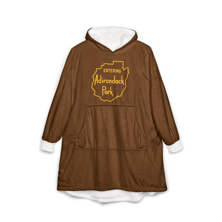 Entering Adirondack Park Hooded Blanket
