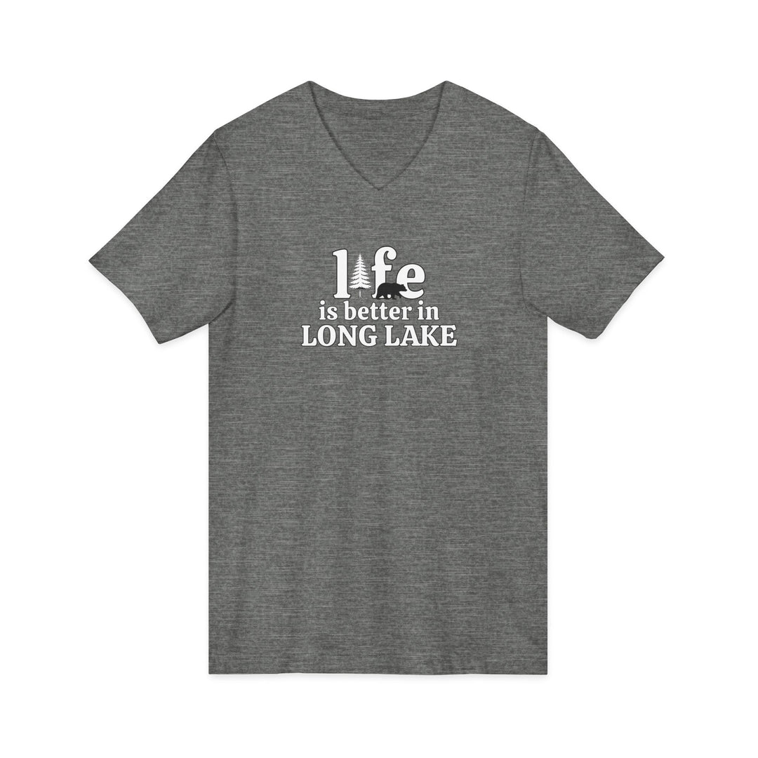 Life is Better in Long Lake Unisex V-Neck T-Shirt