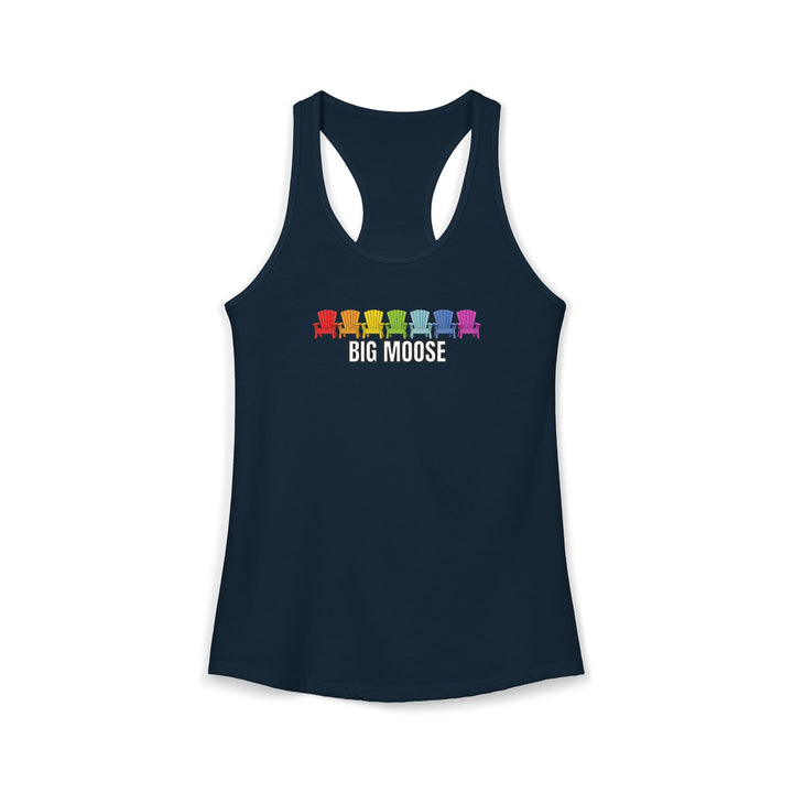 Big Moose Rainbow Chairs Ladies Racerback