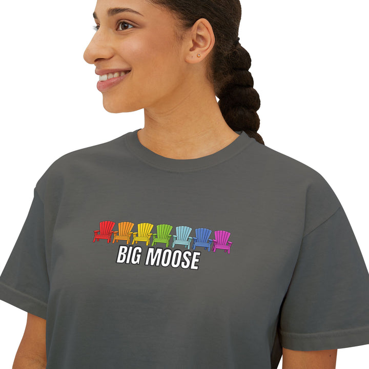 Big Moose Rainbow Chairs Ladies Boxy Tee