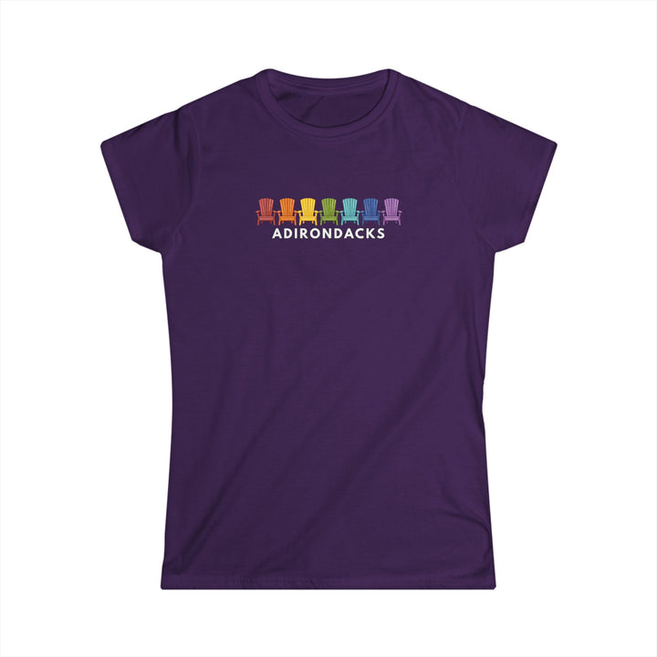 Adirondacks Rainbow Chairs Ladies T-Shirt