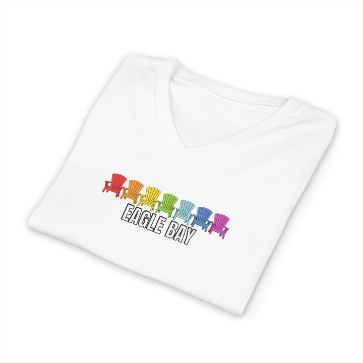 Eagle Bay Unisex V-Neck T-Shirt - Rainbow Chairs