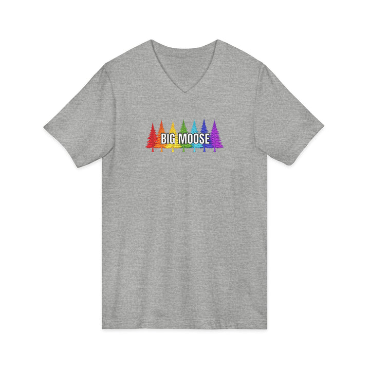 Big Moose Rainbow Trees Unisex V-Neck