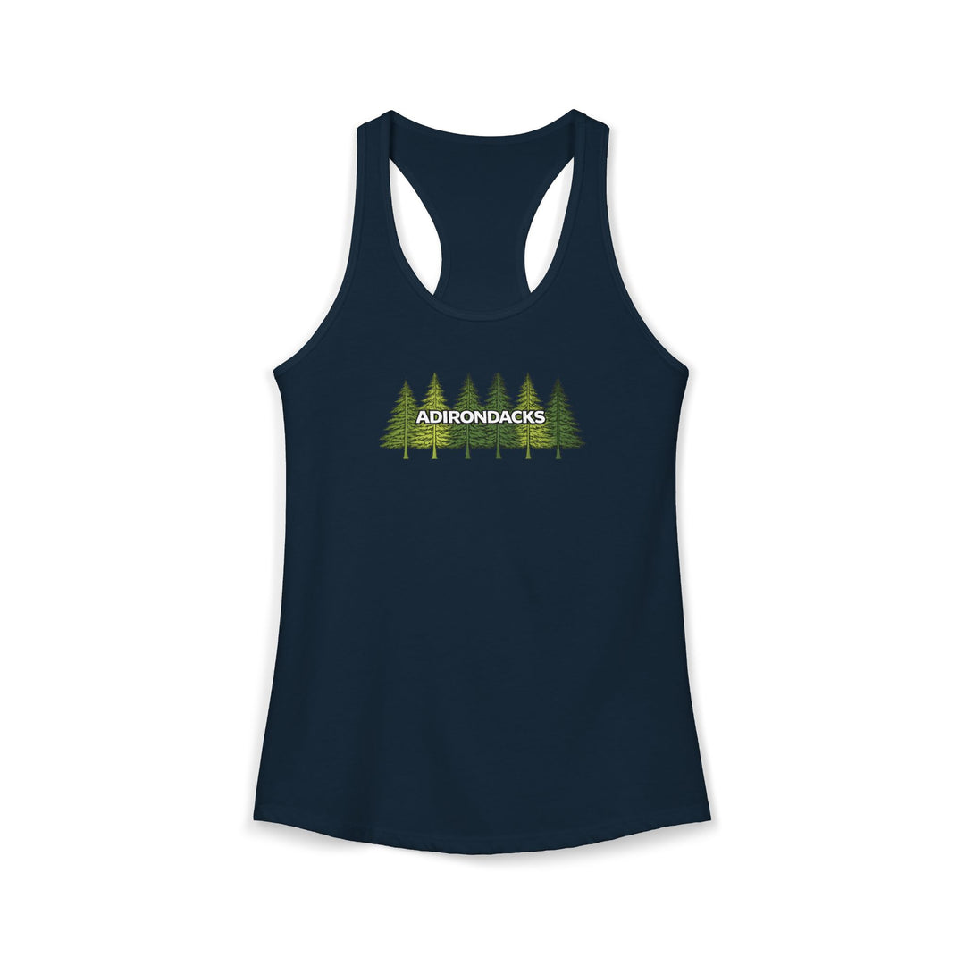 Adirondack Pine Trees Ladies Racerback