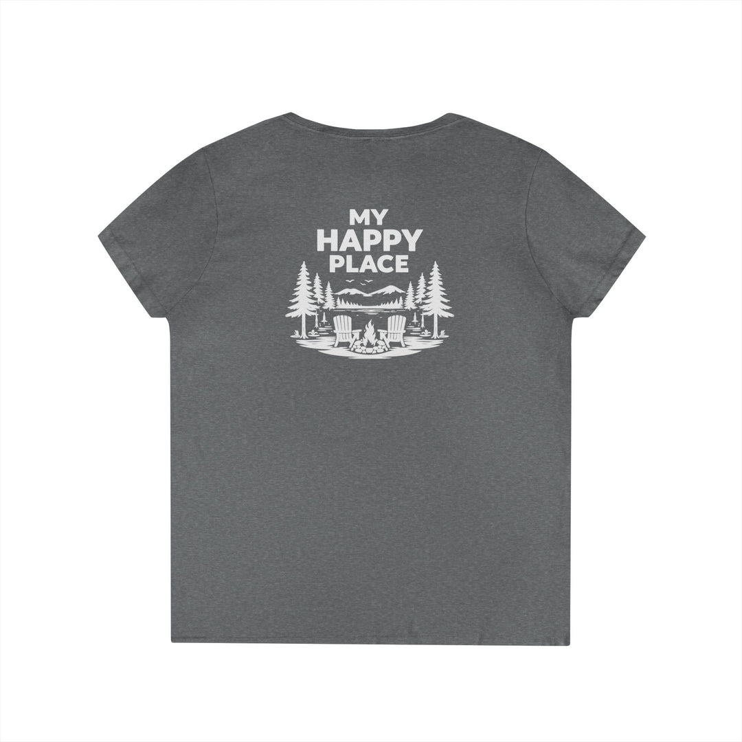 Old Forge My Happy Place Ladies V-Neck T-Shirt