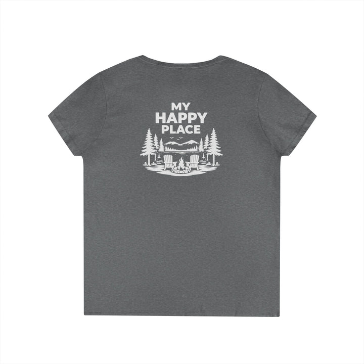 Old Forge My Happy Place Ladies V-Neck T-Shirt