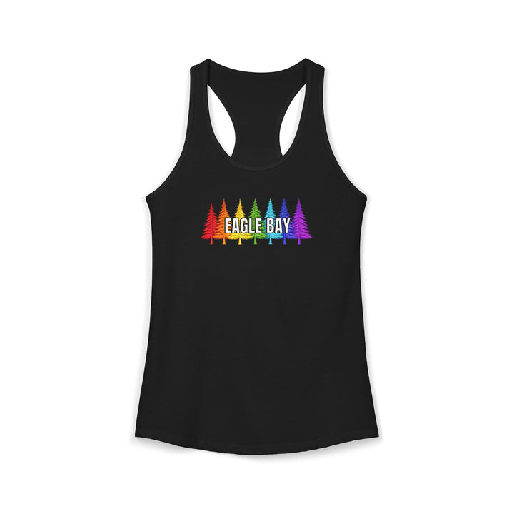 Eagle Bay Ladies Racerback - Rainbow Trees