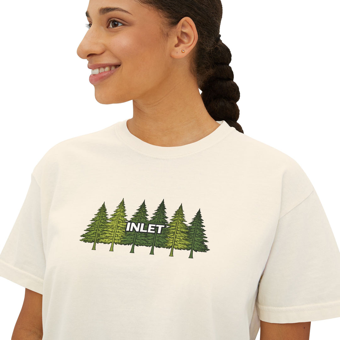 Inlet Ladies Boxy Tee - Pine Trees