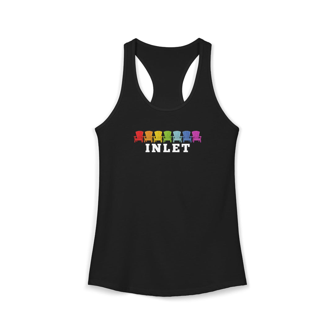 Inlet Ladies Racerback - Rainbow Chairs