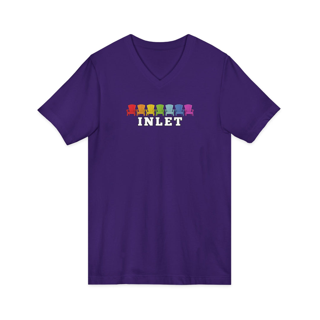 Inlet Unisex V-Neck T-Shirt - Rainbow Chairs