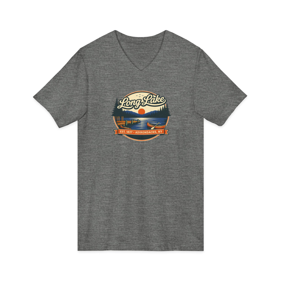 Long Lake Sunset Unisex V-Neck T-Shirt