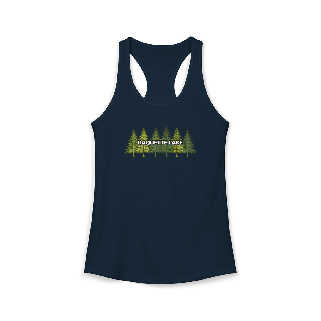 Raquette Tree Ladies Racerback - Pine Trees