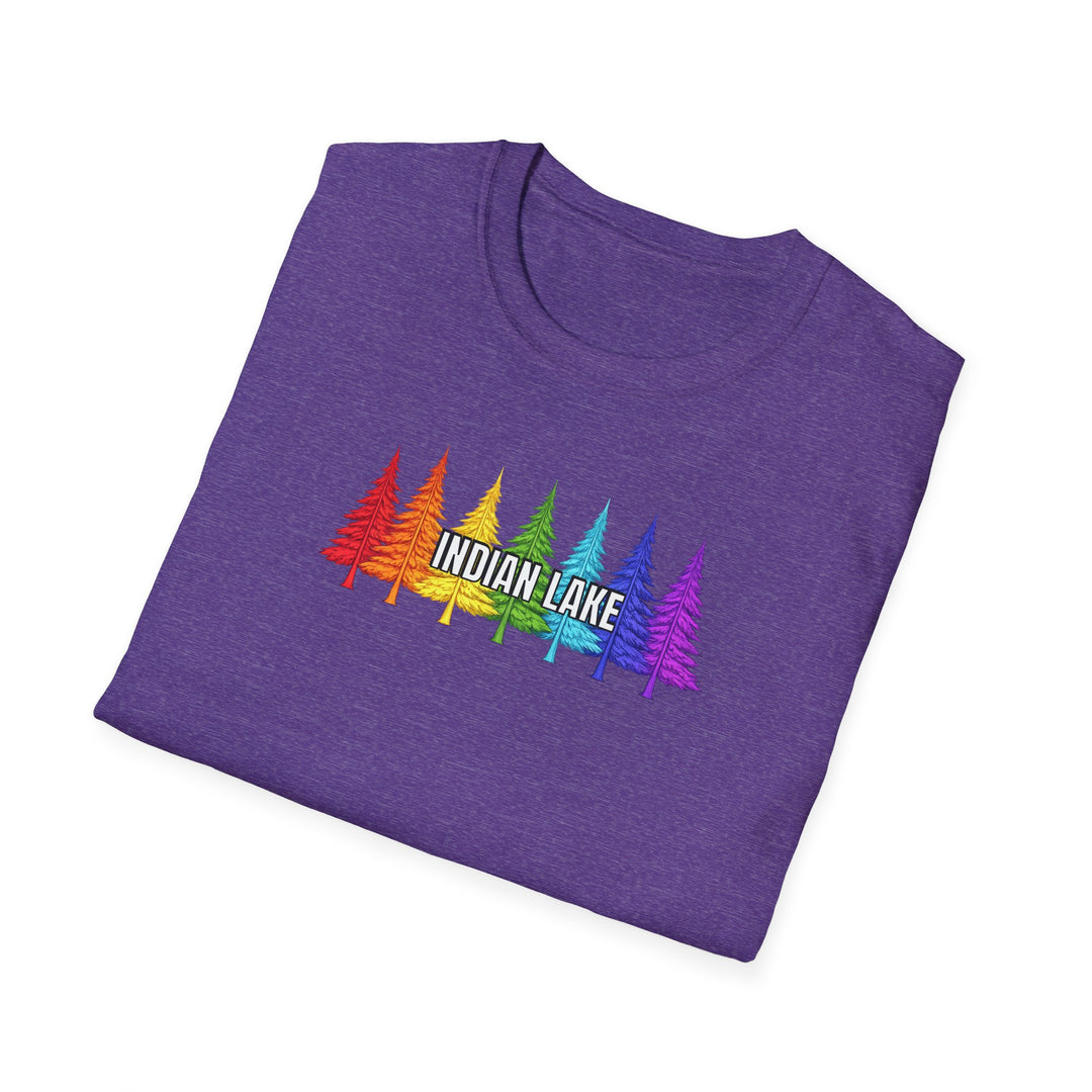 Indian Lake Unisex T-Shirt - Rainbow Trees