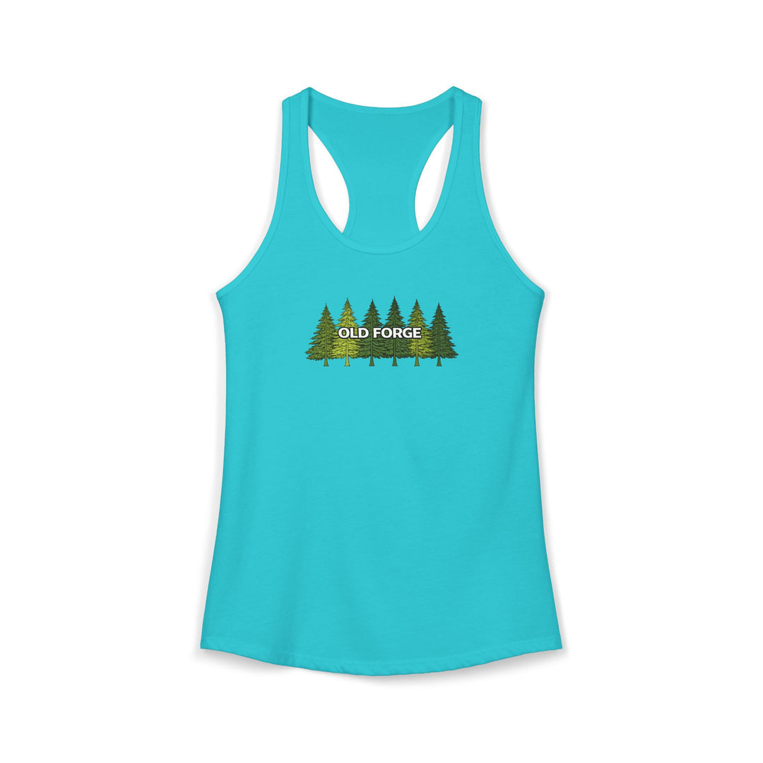Old Forge Pine Trees Ladies Racerback