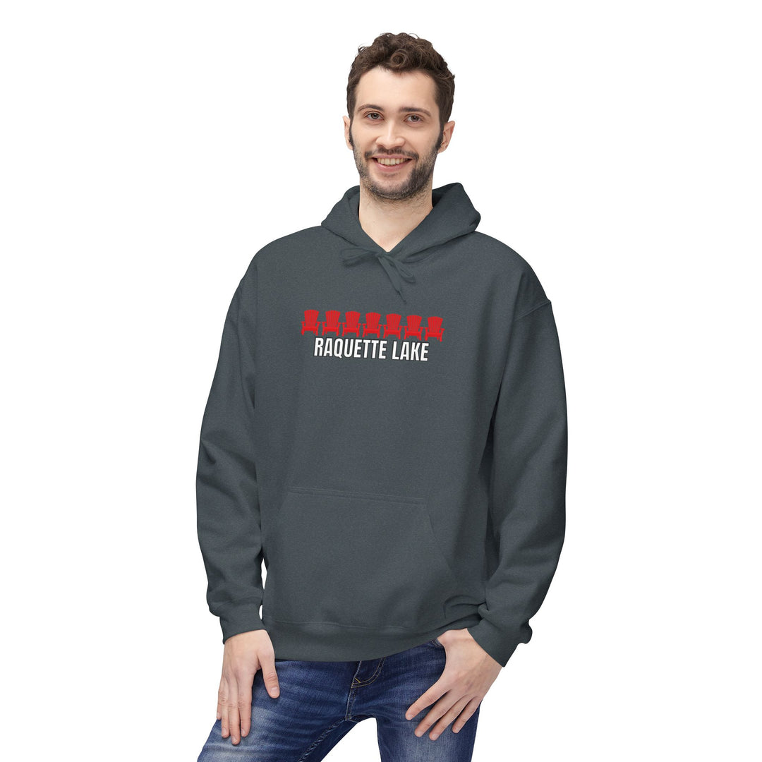 Raquette Lake  Hoodie - Red Chairs