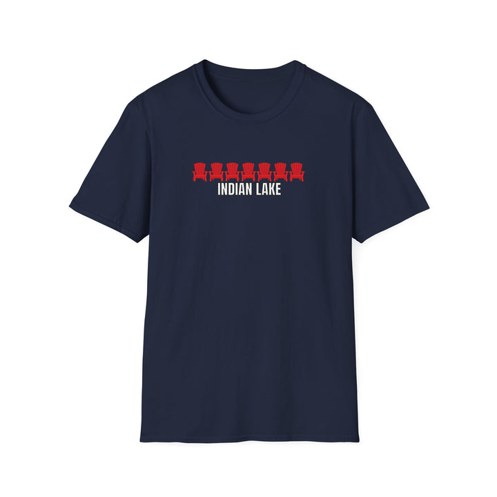 Indian Lake Unisex T-Shirt - Red Chairs