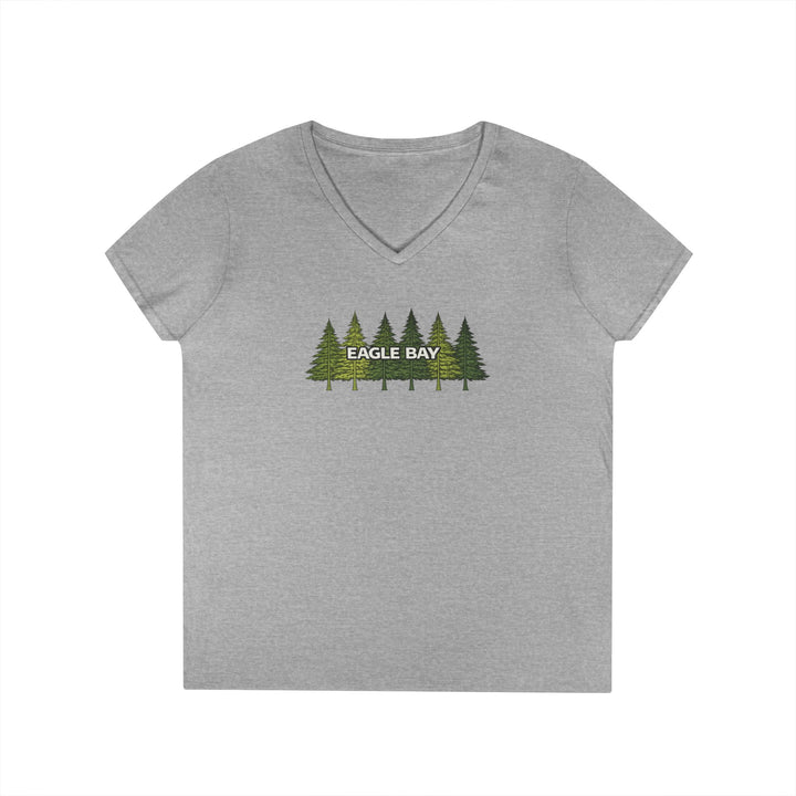 Eagle Bay Ladies V-Neck T-Shirt - Pine Trees