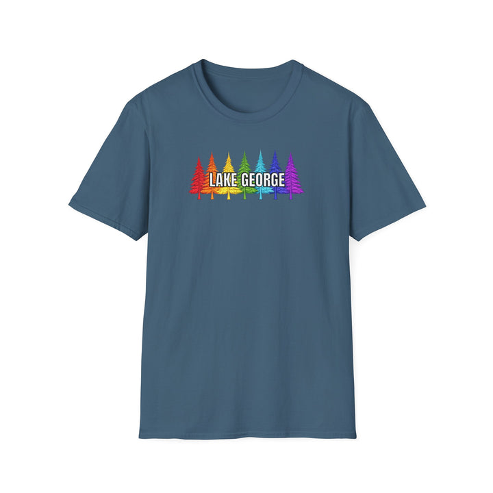 Lake George Unisex T-Shirt - Rainbow Trees