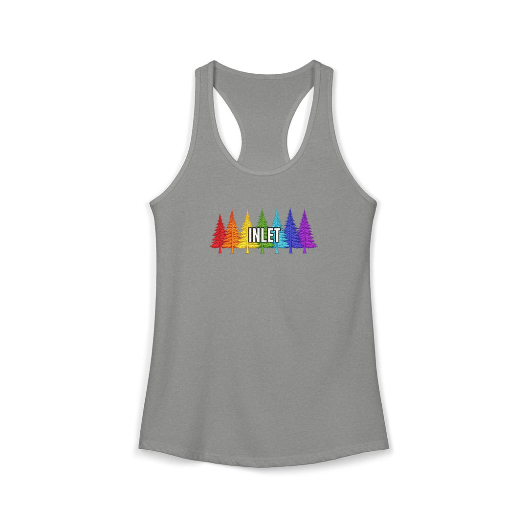 Inlet Ladies Racerback - Rainbow Trees