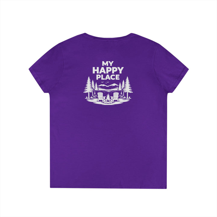 Old Forge My Happy Place Ladies V-Neck T-Shirt