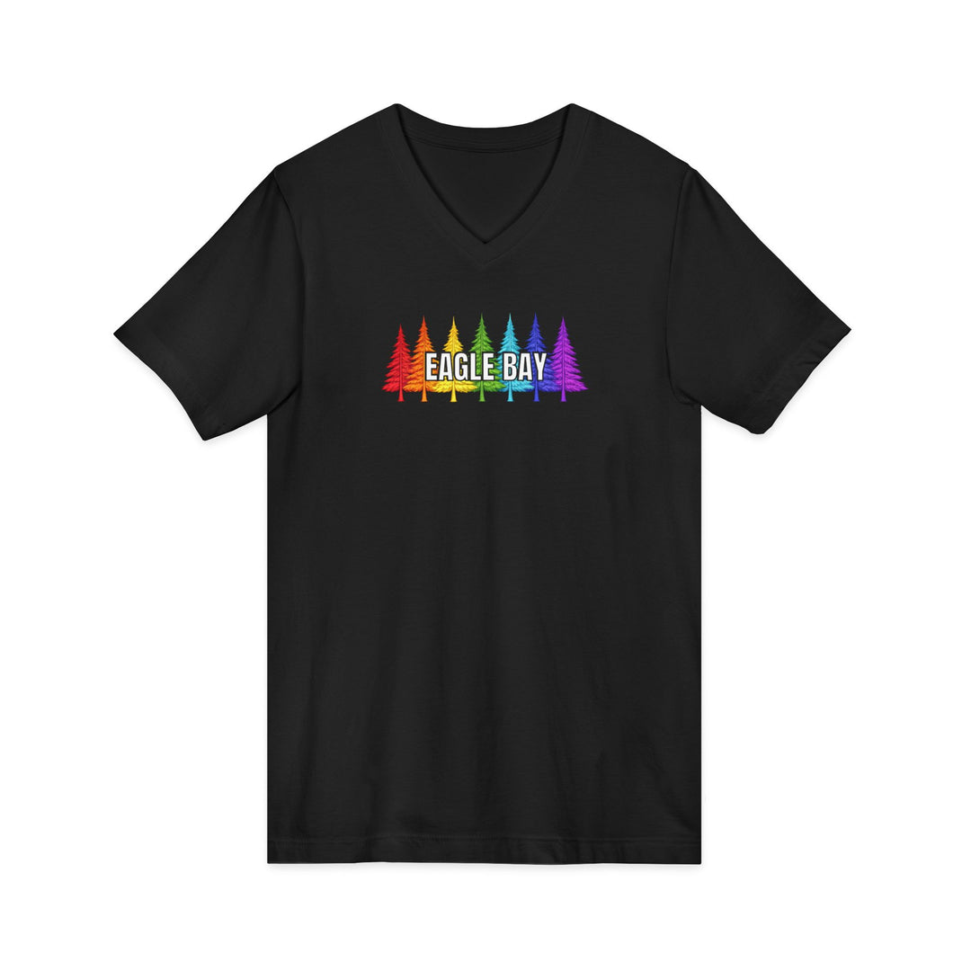 Eagle Bay Unisex V-Neck T-Shirt - Rainbow Trees