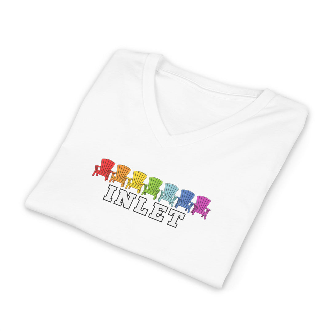 Inlet Unisex V-Neck T-Shirt - Rainbow Chairs
