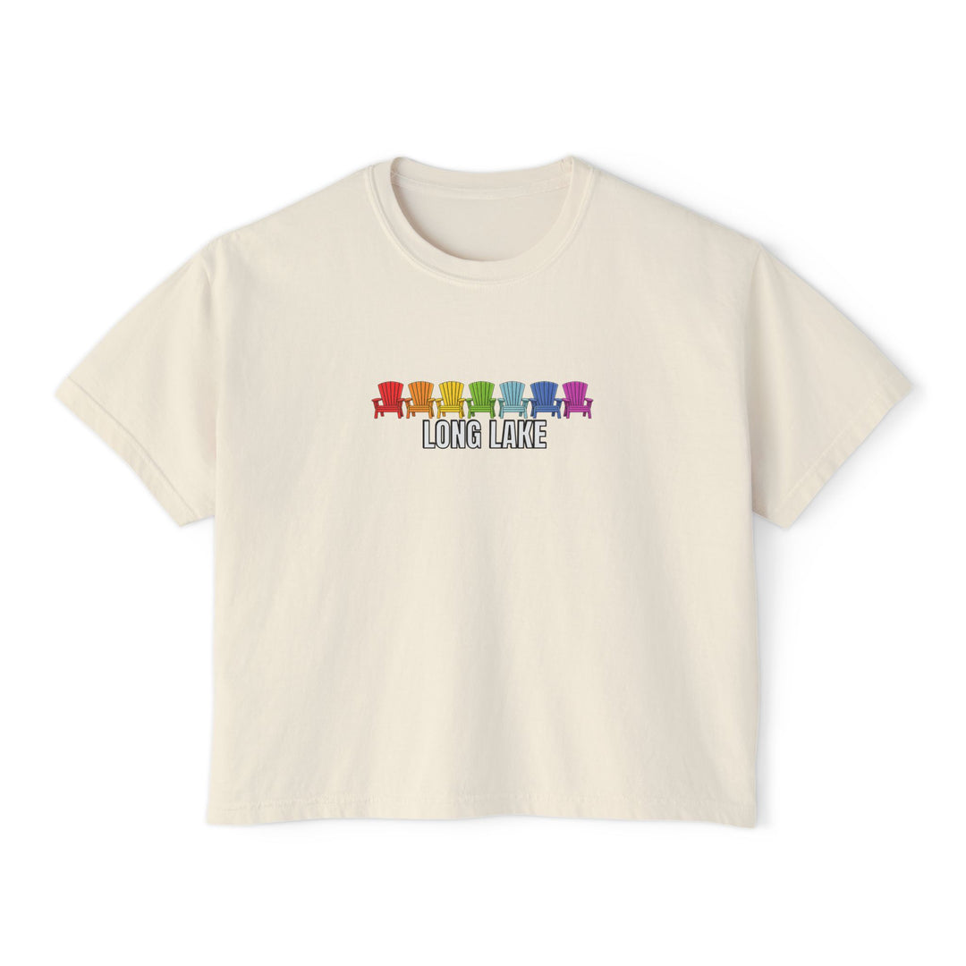 Long Lake Rainbow Chairs Ladies Boxy Tee