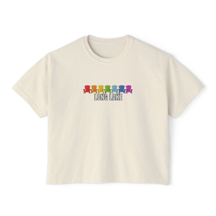 Long Lake Rainbow Chairs Ladies Boxy Tee