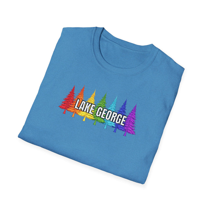 Lake George Unisex T-Shirt - Rainbow Trees
