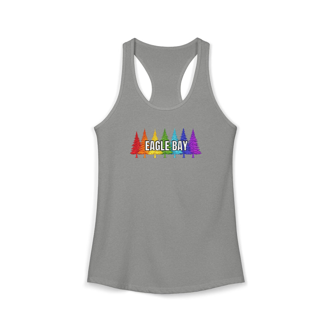 Eagle Bay Ladies Racerback - Rainbow Trees