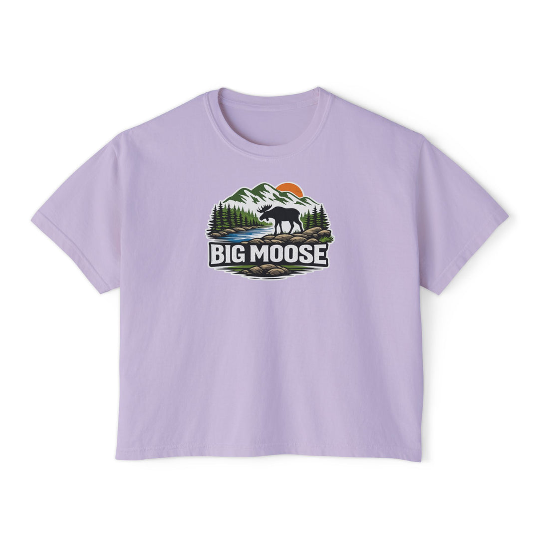 Big Moose Sunset Ladies Boxy Tee