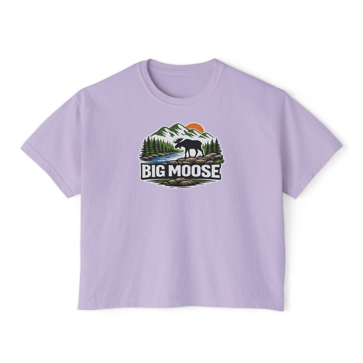 Big Moose Sunset Ladies Boxy Tee