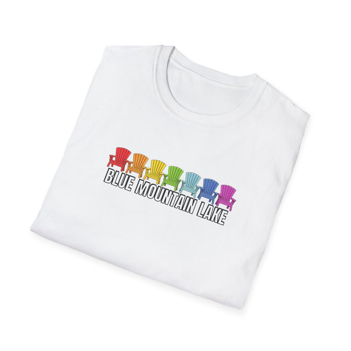 Blue Mountain Lake Rainbow Chairs Unisex T-Shirt