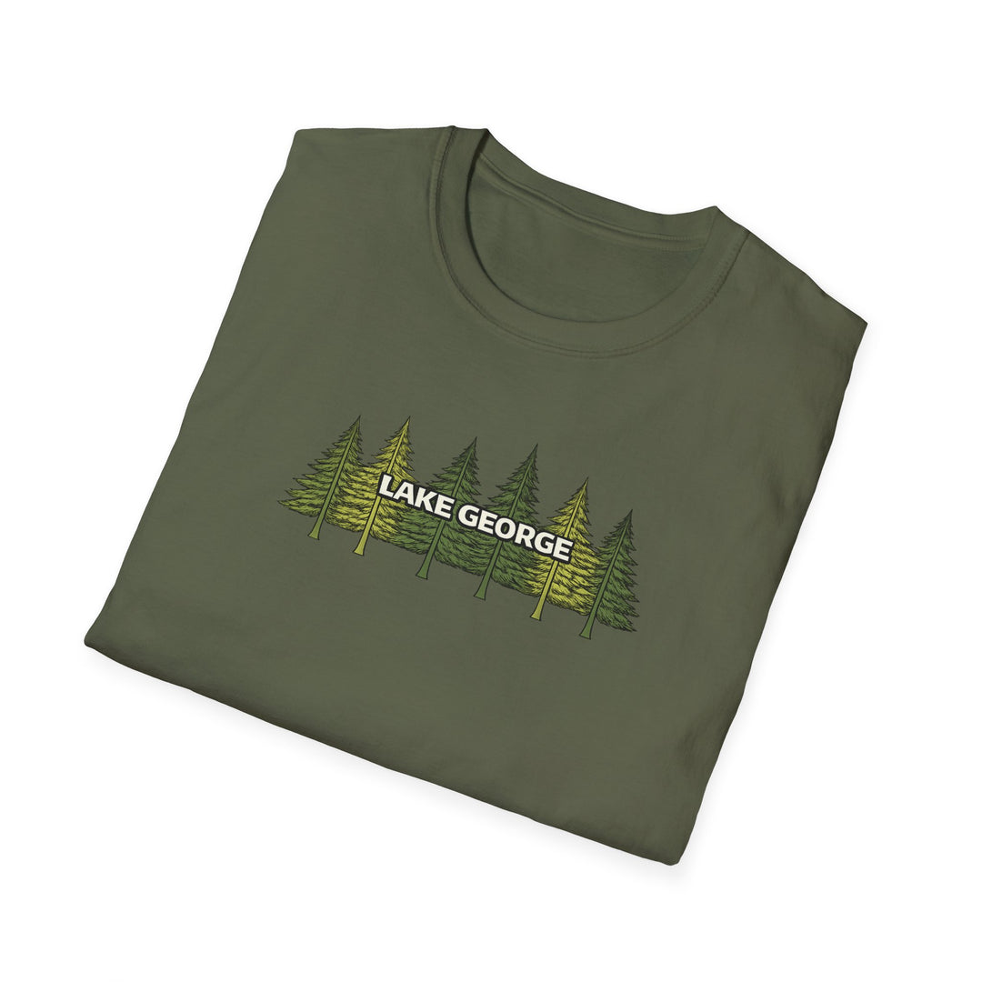 Lake George Unisex T-Shirt - Green Trees