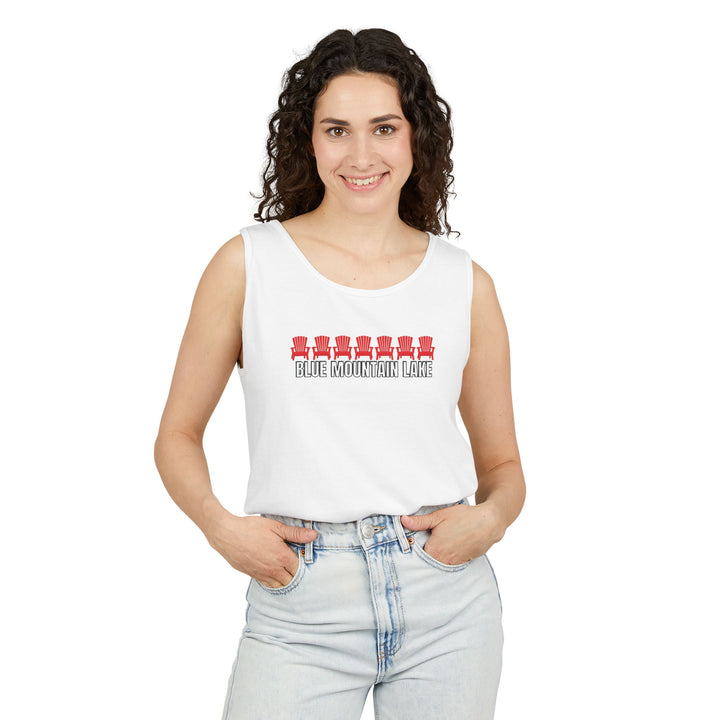 Blue Mountain Lake ADK Chairs Unisex Tank