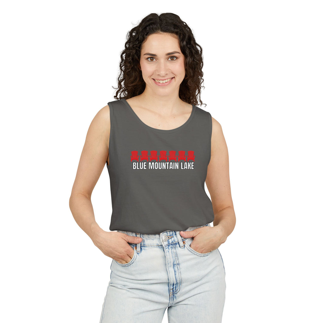 Blue Mountain Lake ADK Chairs Unisex Tank
