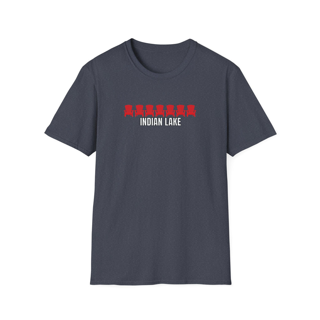 Indian Lake Unisex T-Shirt - Red Chairs