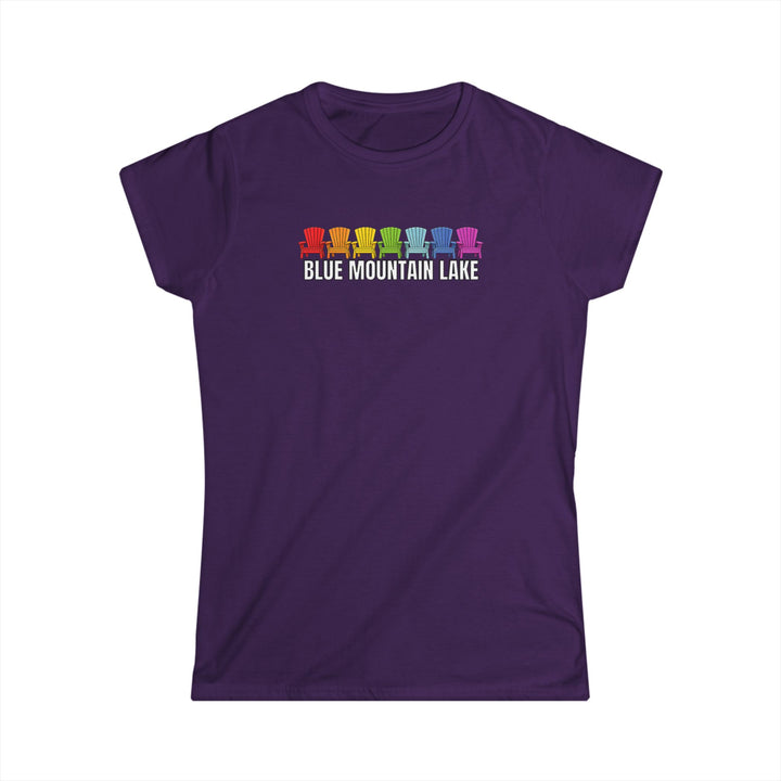 Blue Mountain Lake Rainbow Chairs Ladies Tee