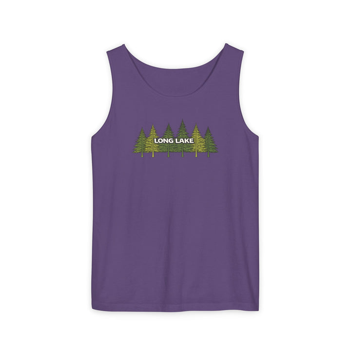 Long Lake Pine Trees Unisex Tank