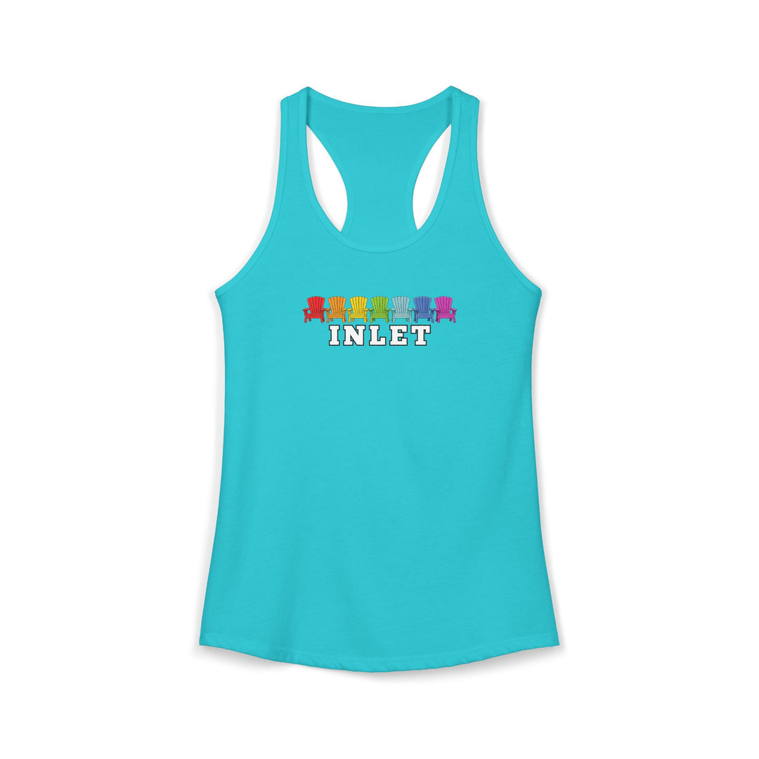 Inlet Ladies Racerback - Rainbow Chairs